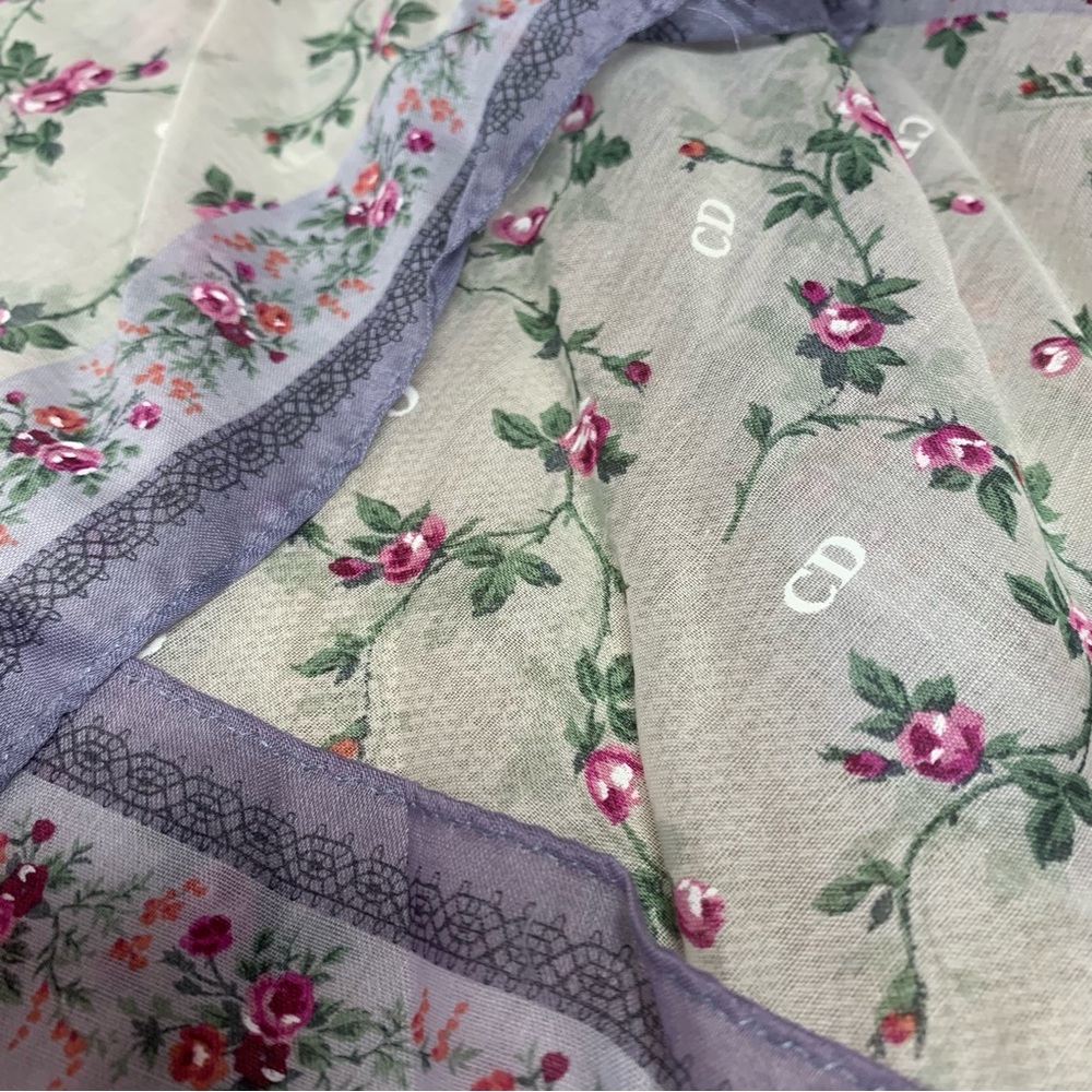 Christian Dior Floral Mini Scarf - Picture 8 of 8